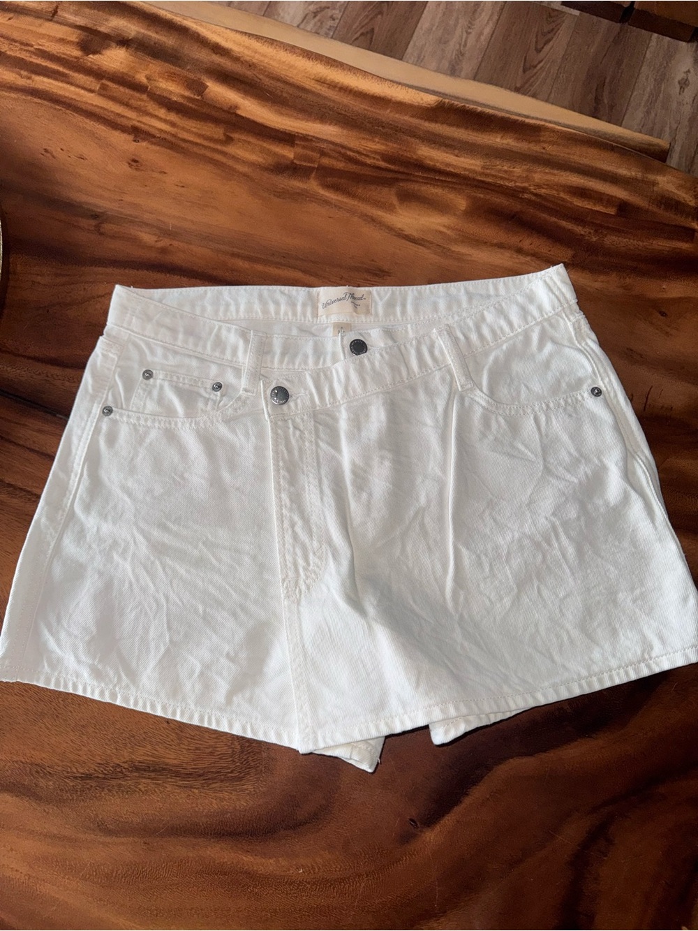Universal Thread White High-Rise Denim Shorts